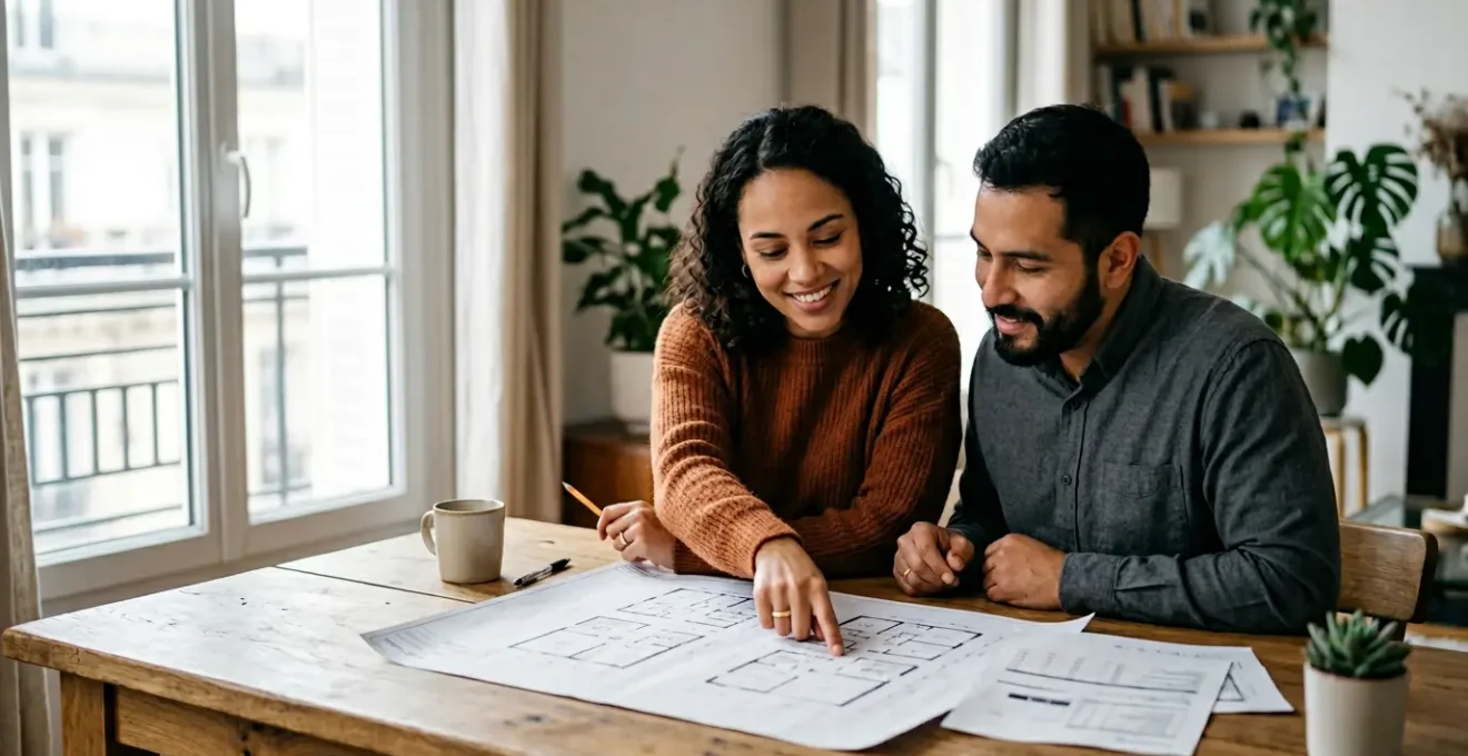 Couple consultant des documents financiers pour leur projet d'achat immobilier avec le prêt à taux zéro