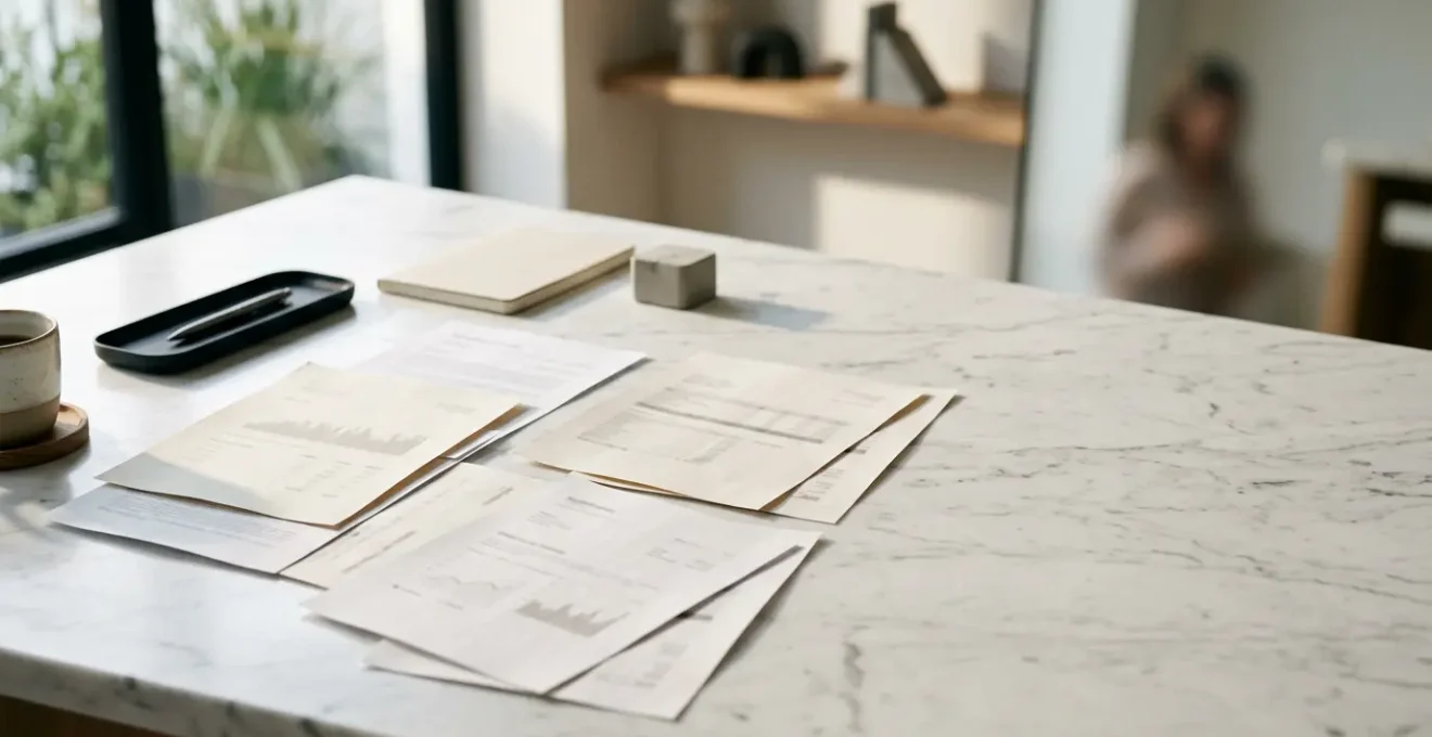 Analyse d'un tableau d'amortissement de prêt immobilier avec documents financiers