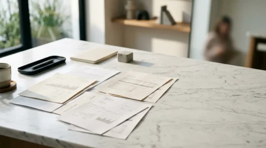 Analyse d'un tableau d'amortissement de prêt immobilier avec documents financiers